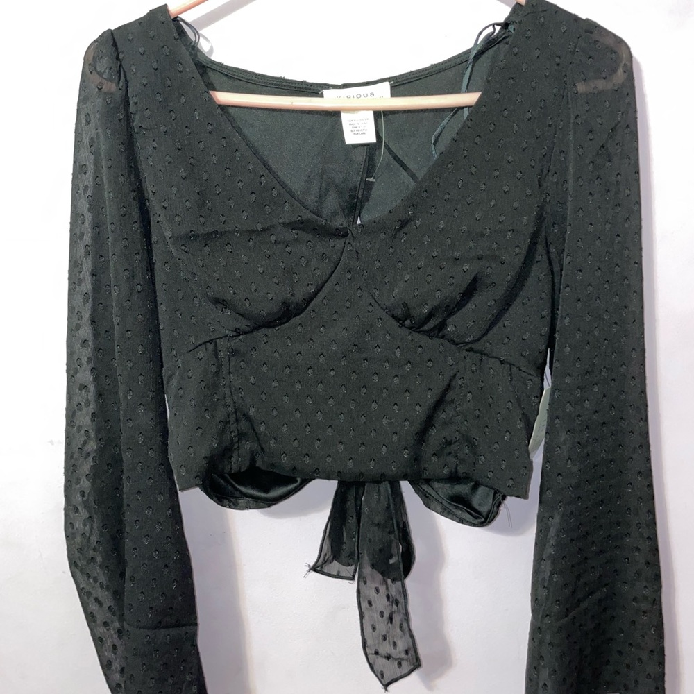 Brand new black tie back shirt